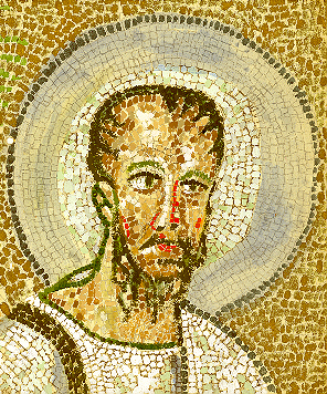 Christ in the Byzantine style of mosaics.